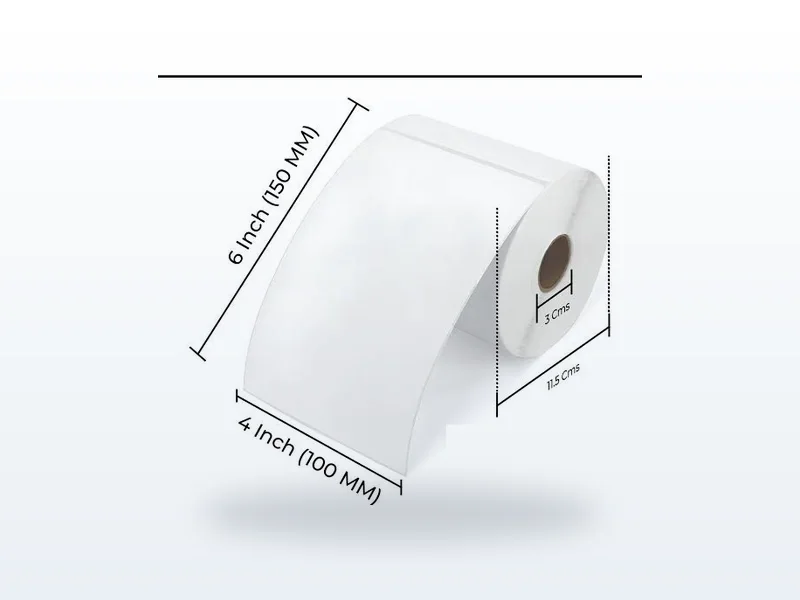 Direct thermal 4x6 shipping label roll, ribbon-free