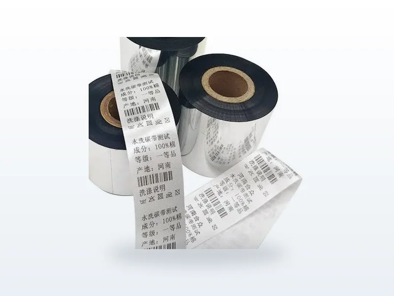 Taffeta and satin wash care labels with ISO care symbols